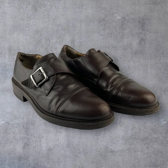 GH Bass & Co Brown Leather Monk Strap Oxford Shoes Sz: 11M - Picture 2 of 10